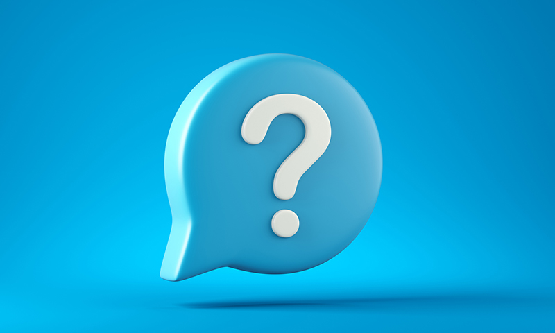 Speech bubble with question mark icon
